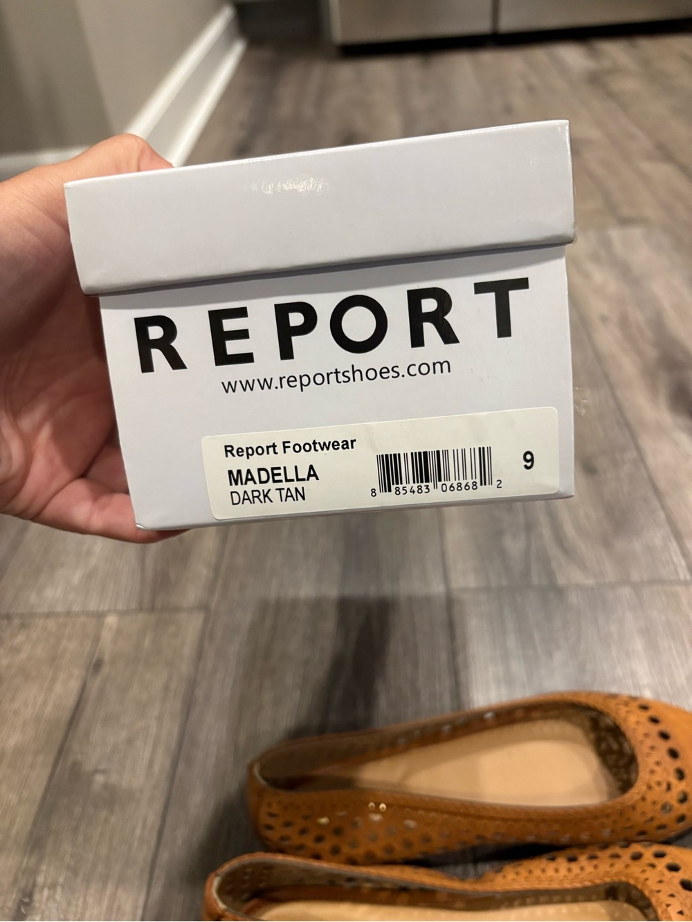 REPORT Women's Tan Laser-Cut Slip-On Flats - Picture 7 of 7